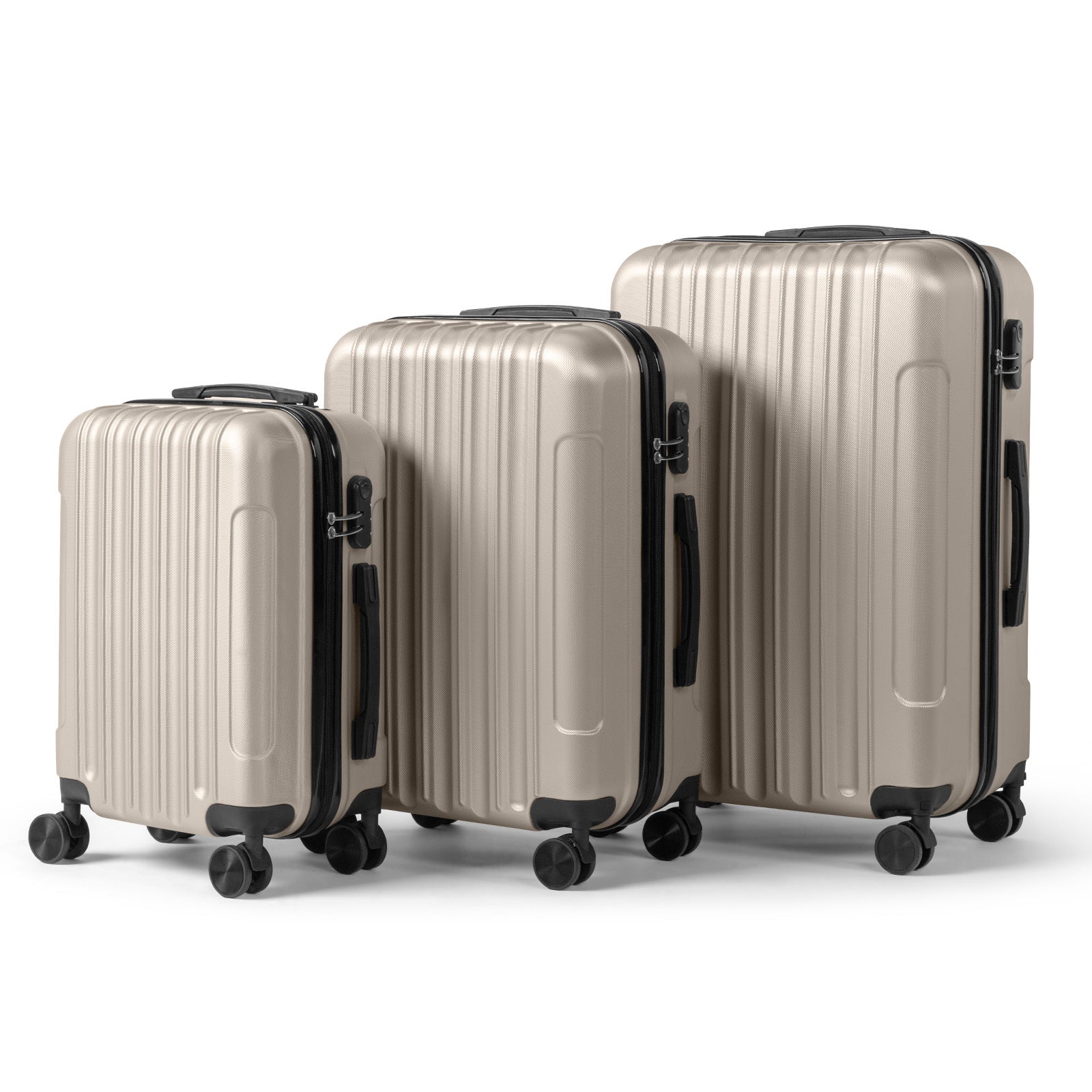 3in1 Luggage Set with Detachable Wheels, 20\u002F24\u002F28 Inch Lightweight ABS Suitcase with Lock & Spinner Wheels, Durable Travel Trolley Bag, 28-inch Disassembly Wheels