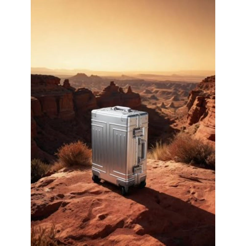 All Aluminum 20'' Luggage with Removable Spinner WheelsProvide Spare Wheels. Carry on Luggage 22 X 14 X 9 Airline Approved Lightweight Metal Hard Shell Zipperless Suitcase