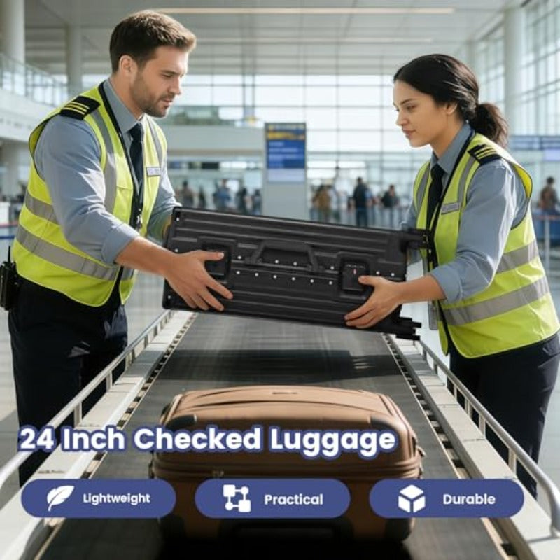 24-Inch Zipperless Carry-On Suitcase with an Aluminum Frame, Hard Shell, Tsa-Approved Lock, Spinner Wheels, Phone Holder, Charging Port, And Cup Holder, Designed for Lightweight Travel in Black