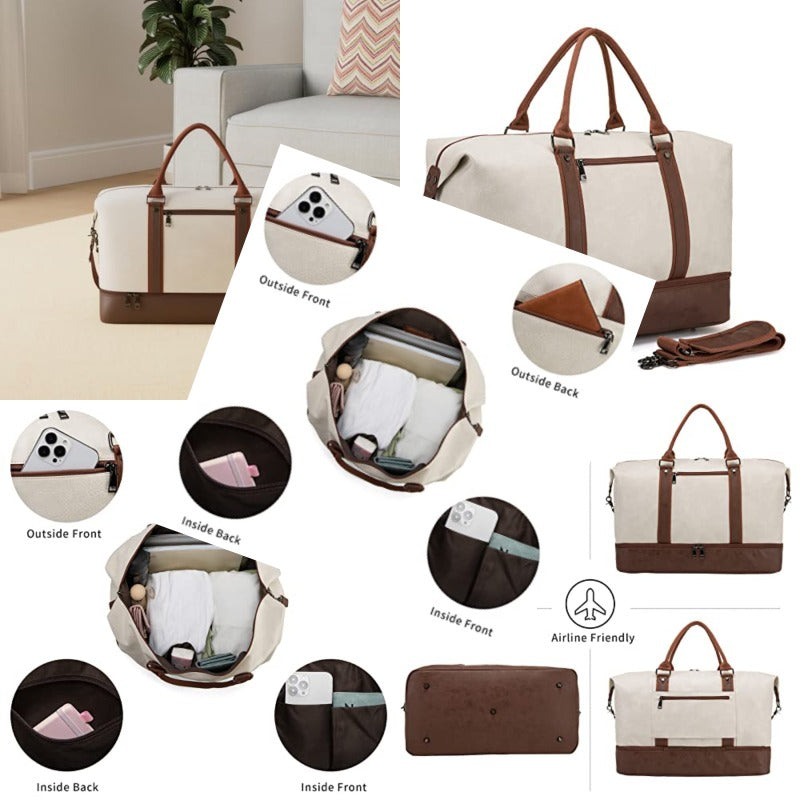 omcriWeekender Overnight Bag Carry On Bag Travel Bag with Shoe Pouch