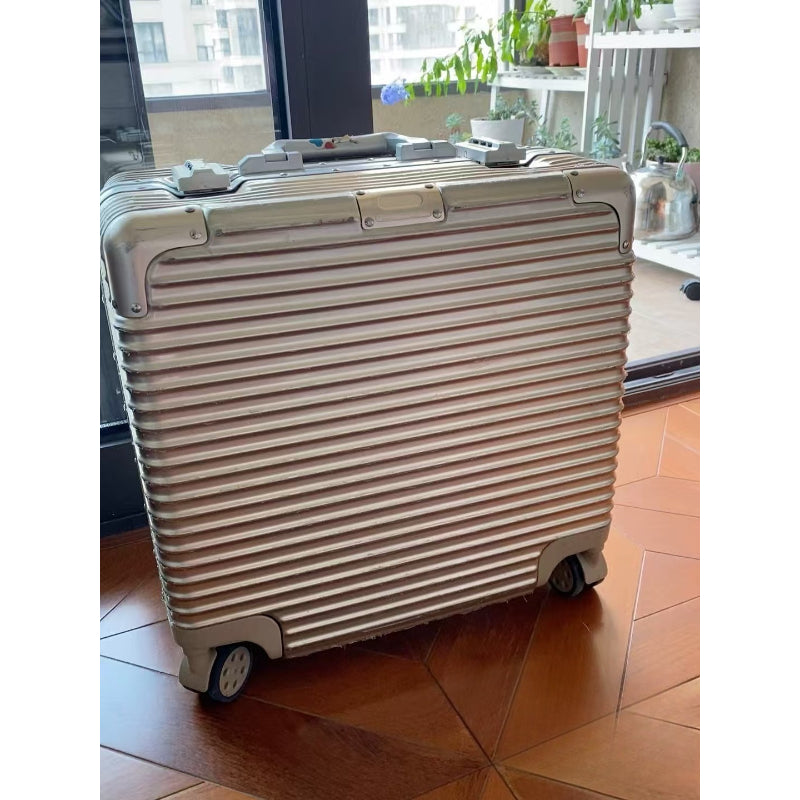 GZSONGJI 18-Inch Carry-On Luggage Approved by Airlines, Featuring a Lightweight Suitcase with an Aluminum Frame And TSA Lock - Reinforced Metal Corners, Ideal Compact Cabin Bag for Business Trips