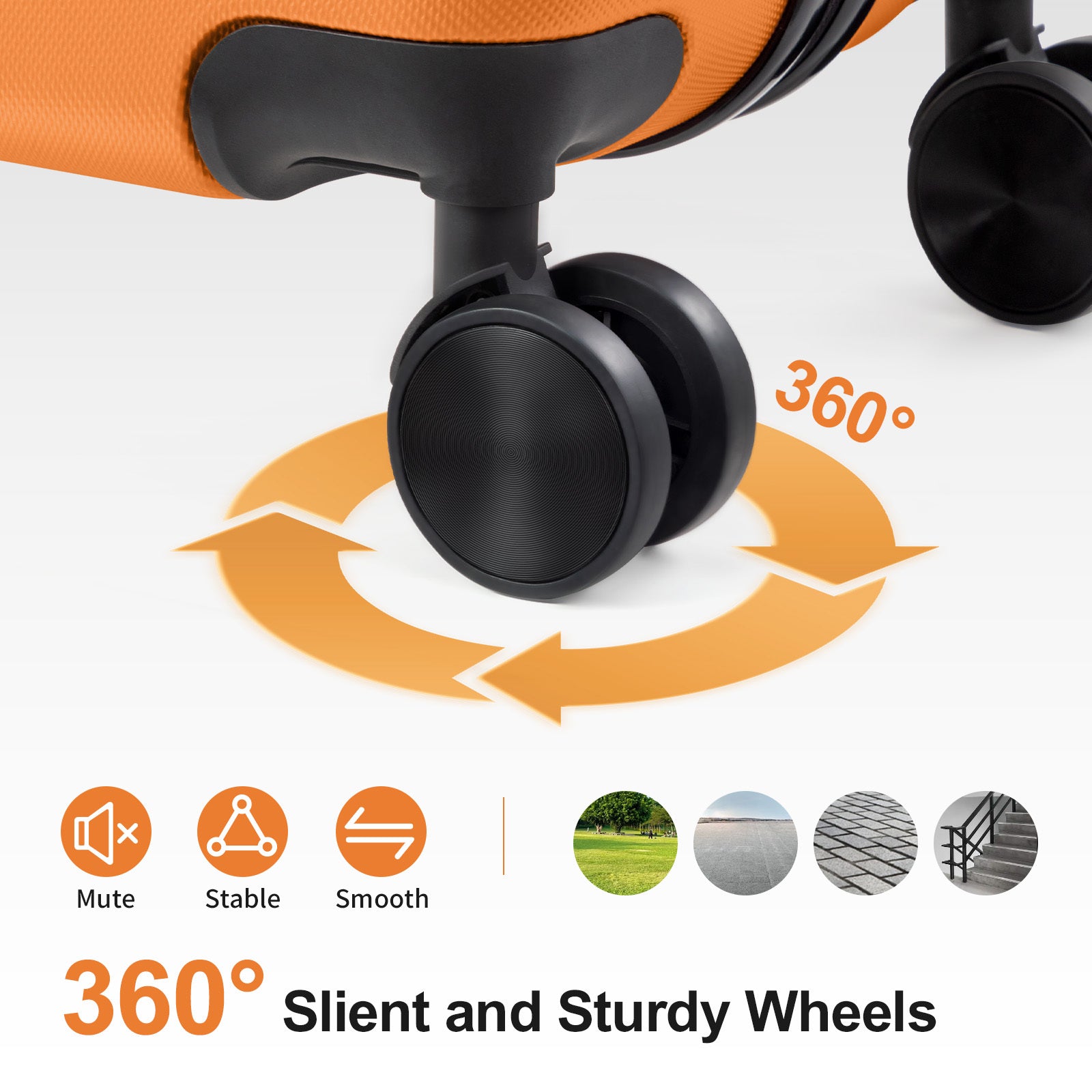 3in1 Luggage Set with Detachable Wheels, 20\u002F24\u002F28 Inch Lightweight ABS Suitcase with Lock & Spinner Wheels, Durable Travel Trolley Bag, 28-inch Disassembly Wheels