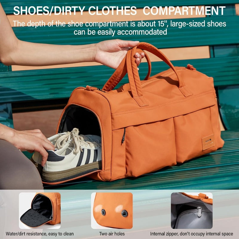 Hanke Cloud Carry On Luggage Bags for Travel Carry On Bag for Women Lightweight Travel Tote Bag Overnight Weekender BagMocha Brown