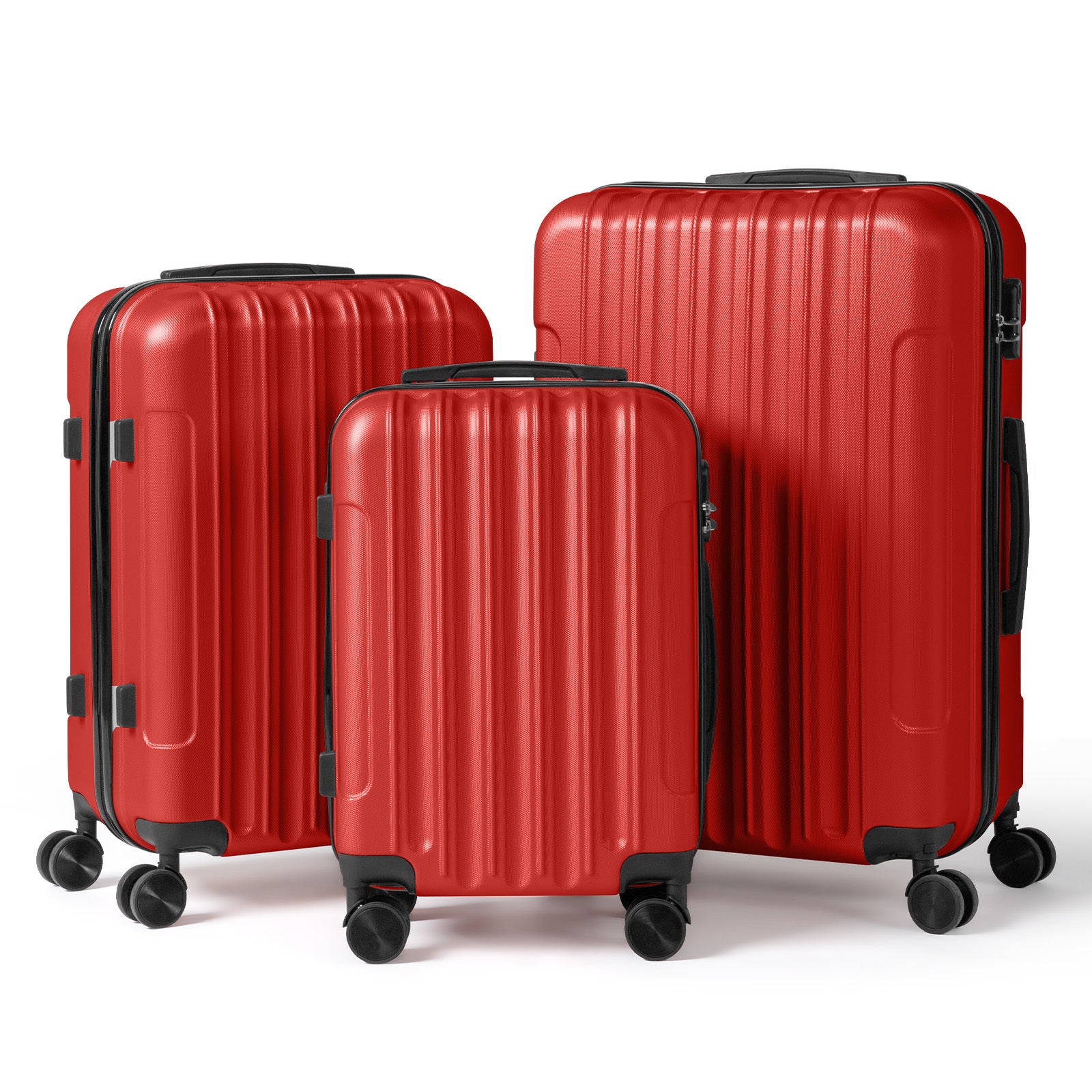 3in1 Luggage Set with Detachable Wheels, 20\u002F24\u002F28 Inch Lightweight ABS Suitcase with Lock & Spinner Wheels, Durable Travel Trolley Bag, 28-inch Disassembly Wheels