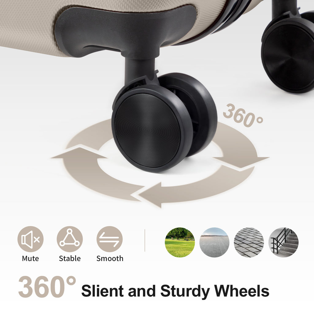 3in1 Luggage Set with Detachable Wheels, 20\u002F24\u002F28 Inch Lightweight ABS Suitcase with Lock & Spinner Wheels, Durable Travel Trolley Bag, 28-inch Disassembly Wheels