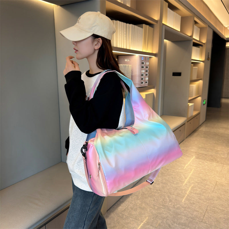 Swimming Yoga Bag, Fashionable Dance Bag, Sports and Fitness Bag for Women, Large Capacity, Dry and Wet Separation, Short-trip Travel Bag